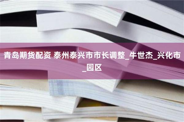 青岛期货配资 泰州泰兴市市长调整_牛世杰_兴化市_园区