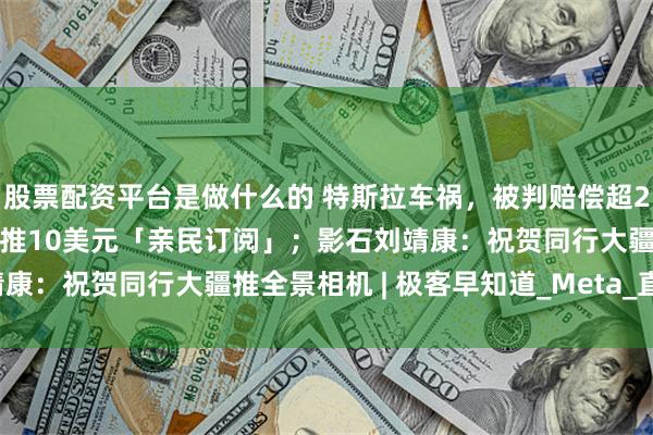 股票配资平台是做什么的 特斯拉车祸，被判赔偿超2亿美元；传OpenAI将推10美元「亲民订阅」；影石刘靖康：祝贺同行大疆推全景相机 | 极客早知道_Meta_直播_用户