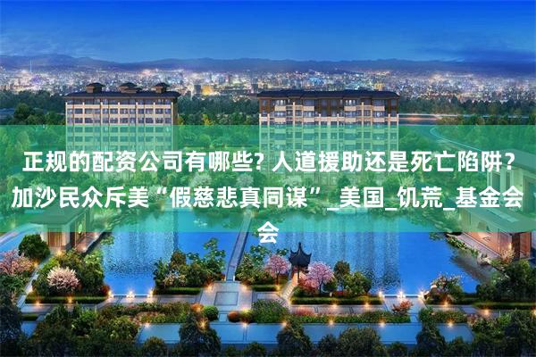 正规的配资公司有哪些? 人道援助还是死亡陷阱？加沙民众斥美“假慈悲真同谋”_美国_饥荒_基金会