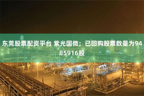 东莞股票配资平台 紫光国微：已回购股票数量为9485916股