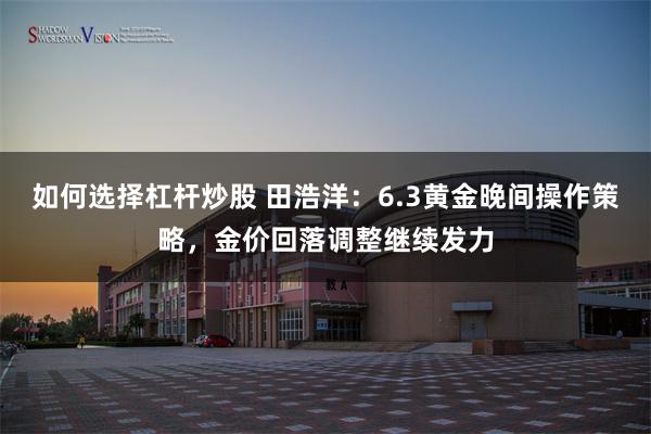如何选择杠杆炒股 田浩洋：6.3黄金晚间操作策略，金价回落调整继续发力
