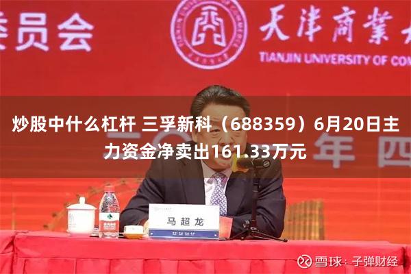 炒股中什么杠杆 三孚新科（688359）6月20日主力资金净卖出161.33万元