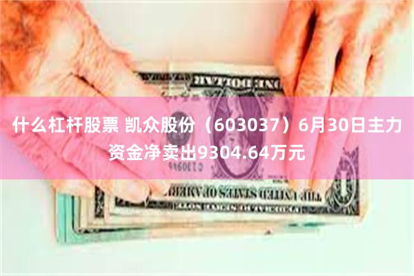 什么杠杆股票 凯众股份（603037）6月30日主力资金净卖出9304.64万元