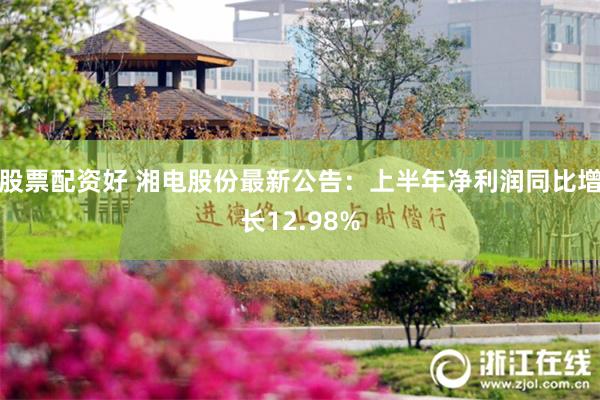 股票配资好 湘电股份最新公告：上半年净利润同比增长12.98%