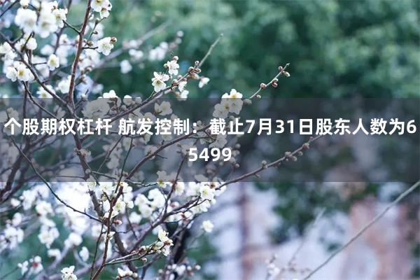 个股期权杠杆 航发控制：截止7月31日股东人数为65499