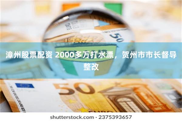 漳州股票配资 2000多万打水漂，贺州市市长督导整改