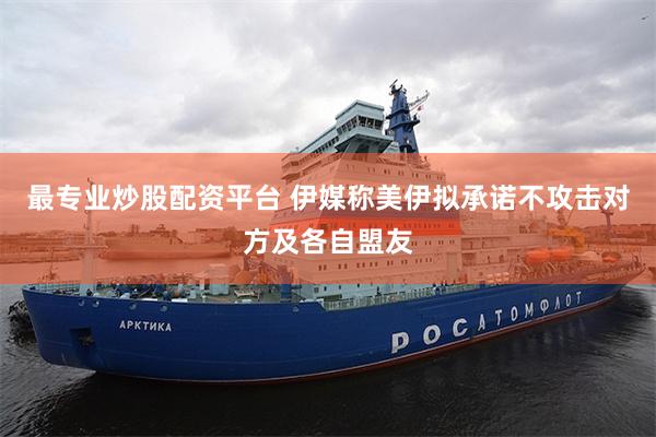 最专业炒股配资平台 伊媒称美伊拟承诺不攻击对方及各自盟友