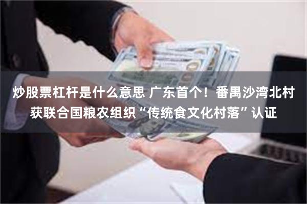 炒股票杠杆是什么意思 广东首个！番禺沙湾北村获联合国粮农组织“传统食文化村落”认证
