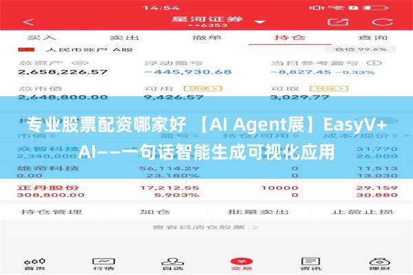 专业股票配资哪家好 【AI Agent展】EasyV+AI——一句话智能生成可视化应用