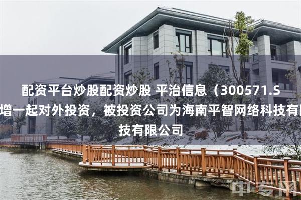 配资平台炒股配资炒股 平治信息(300571.SZ)新增一起对外投资,被投资公司为海南平智网络科技有限公司