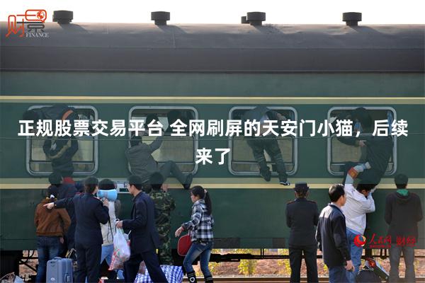 正规股票交易平台 全网刷屏的天安门小猫，后续来了